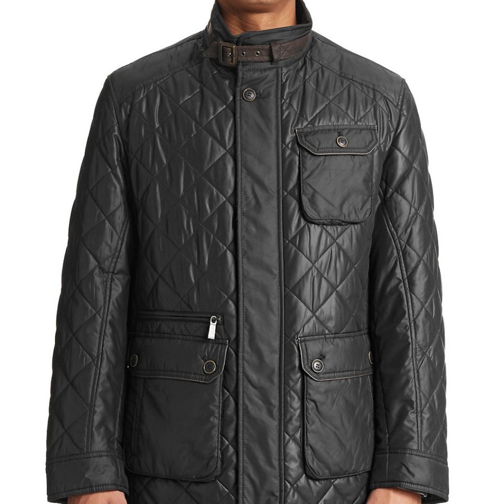 NWT BUGATTI Dark Blue Men's Quilted Jacket Size 46 EU